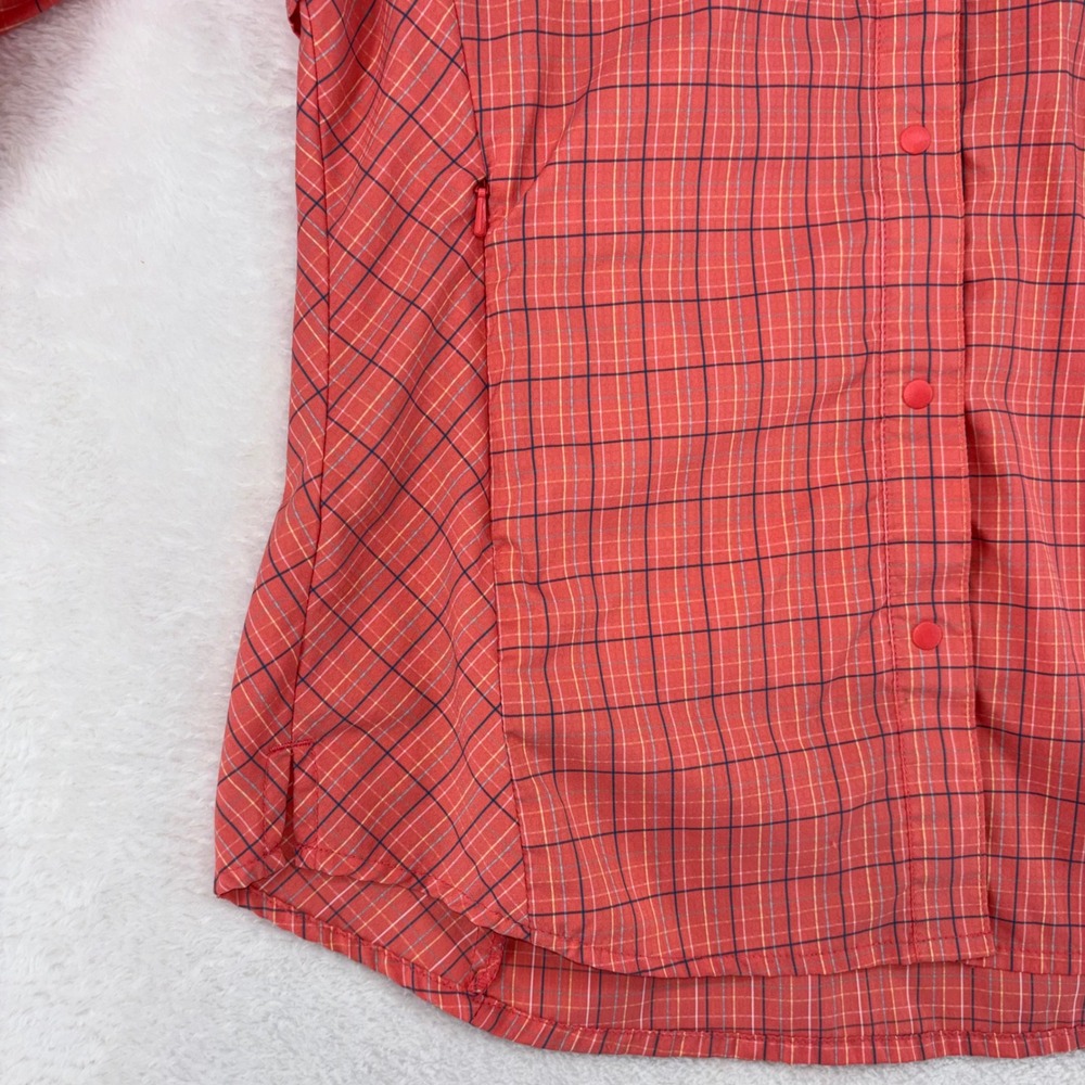 Columbia PFG Super Tamiami Fishing Shirt Womens Small Coral Plaid UPF 40 Omni - Picture 15 of 15